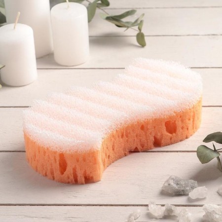 Body sponge massage "pleasure", 18 × 9.5 × 5 cm, color mix