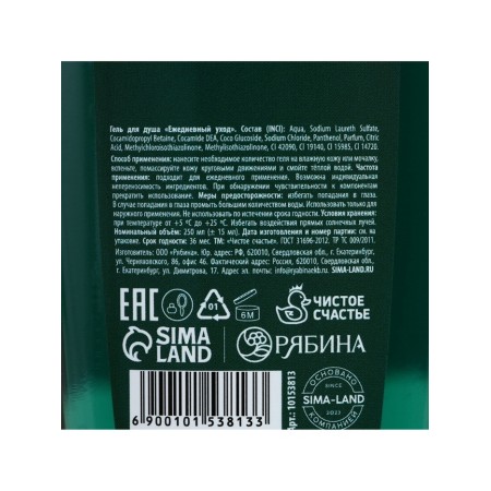 Shower gel “From February 23!”, 250 ml, mint and lime aroma, Hard Line-3