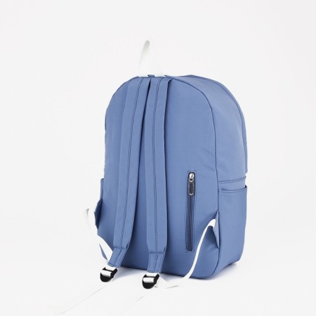 Young backpack from textiles on lightning, 5 pockets, blue color-3
