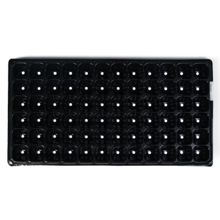 Cassette for seedlings, 72 cells, 50 ml, of plastic, black, 54 × 28 × 4 cm, Greengo-8