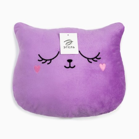 Decorative Ethel Pillow "Cat", purple color, 48x38cm, velor, 100% polyester-4