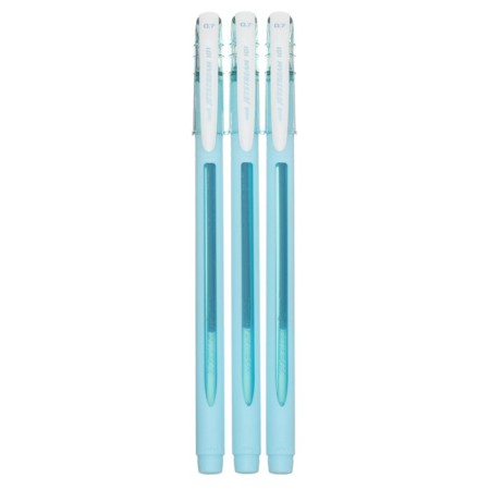 A set of ballpoint pens UNI JetStream SX-101-07FL, 0.7 mm, blue rod, turquoise case, 3 pieces-1