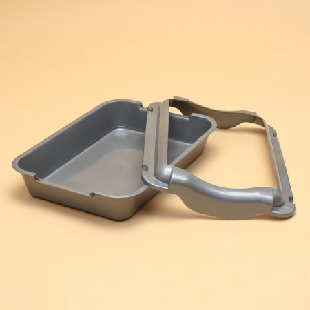 Medium toilet with 36 x 26 x 9 cm, silver (board in the color of the tray)-2