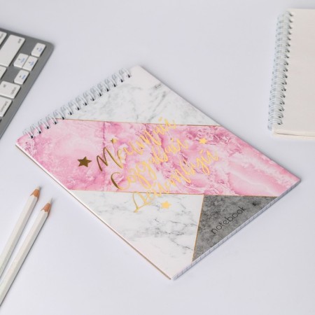 Notebook with embossing on the crest A5, 40 l "marble"-1