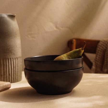Набор мисок фарфоровых SL Home «Дарк», 1,2 л, d=18,5 см, цвет чёрный-5