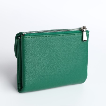 Women's wallet on magnet, green color-1