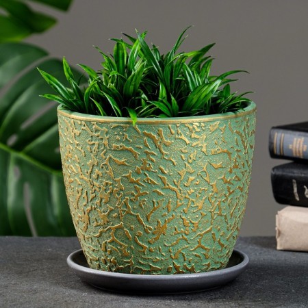 Flower pot "Moire" Green Budo No. 3, 2.15l