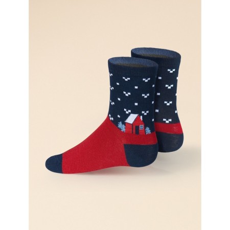 Nosk children's, size 16-18, the color is red, dark blue, 2 pcs-1