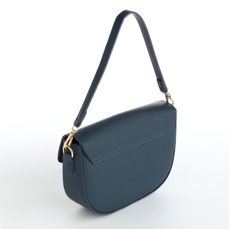 Women's bag on the valve, Textura, small size, blue color-10