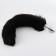 Anal traffic jam with a fur on the oksa, silver sleeve 28 mm, tail 400 mm, black