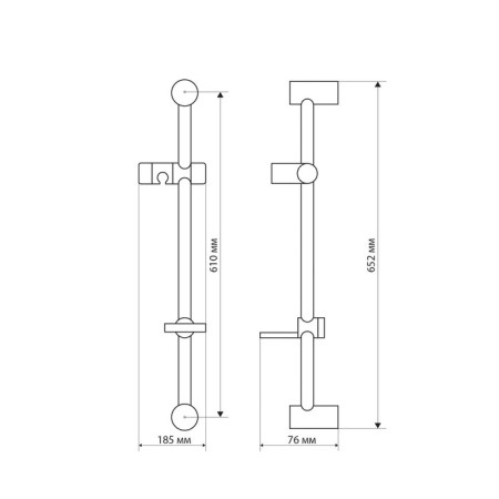 Shower Strail Zein H01, with a plastic transparent soap dish and fasteners, chrome-3