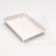 Box for cookies with PVC lid, silver, 22 x 15 x 3 cm