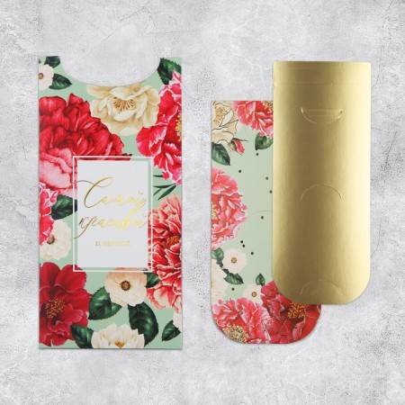 The envelope for the money is "the most beautiful", flowers, congregations, embossing 9.5 x 19.5 cm-2