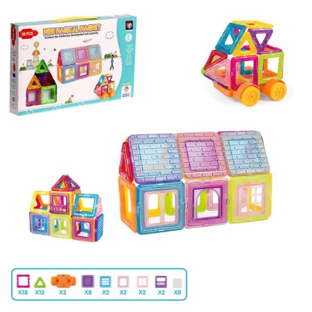 Magnetic designer "Mini Magic Magnet", 56 parts