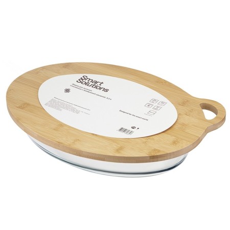 Baking Smart Solutions baking, glass, bamboo cover cover, 3.2 l-3