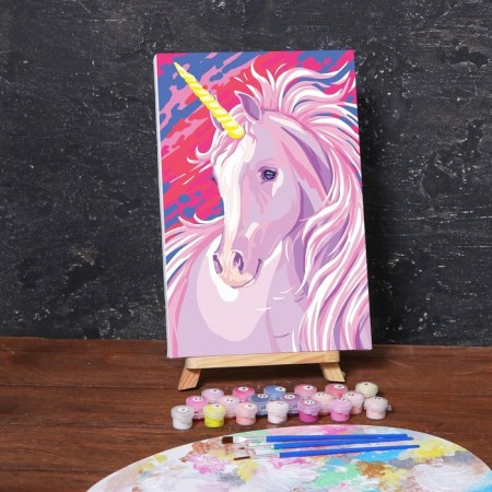 Picture on numbers on a canvas with a subframe "Unicorn" 20x30 cm-3
