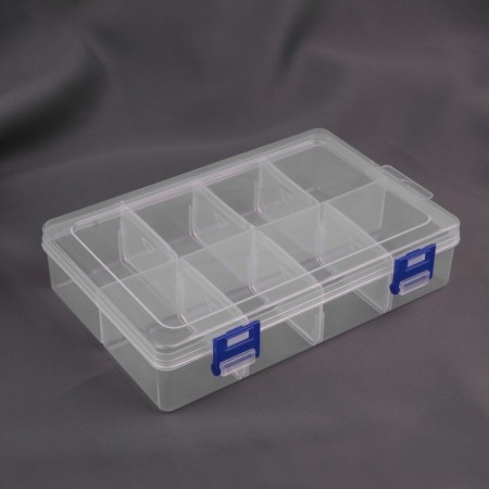 Organizer for needlework, with a suspension, with removable cells, 8 departments, 20 × 13.5 × 4.5 cm, the color is transparent-1