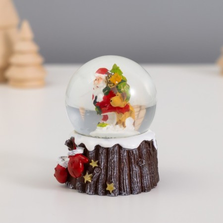 Souvenir Polystone Water Ball "Santa Claus/Snowman with mittens" MIX 6.5x4.5x4.5 cm-5