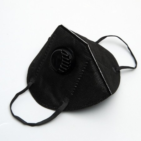 Respiratory mask Safety, six -layer, with a valve, with a coal filter, 5 pieces in packaging, black-2
