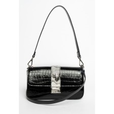Bag Cross-Body Women's, genuine leather, Ludor black, 26x9x15 cm