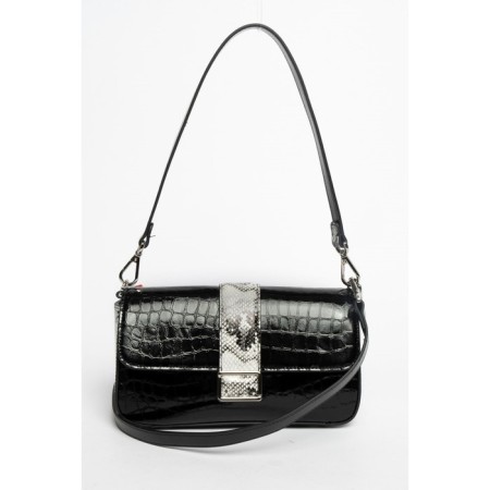 Bag Cross-Body Women's, genuine leather, Ludor black, 26x9x15 cm