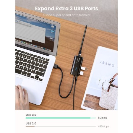 USB concentrator Ugreen 3 x USB 3.0, RJ45 (20265)-11