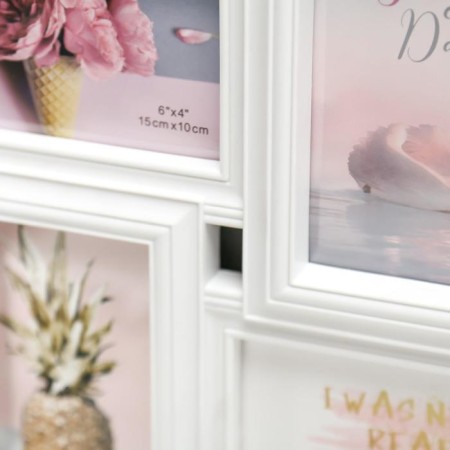 Photo frame plastic in 6 photos 10x15 cm "You and I" white 39x46.5 cm-1