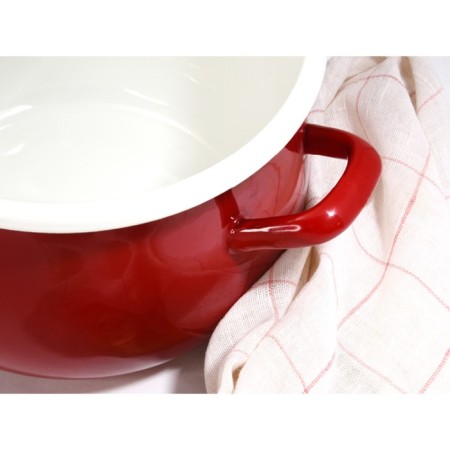Pan with a lid, d = 22 cm, induction, red color-5