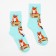 Women's socks "Fox in the box", mint color, size 23-25