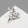 Brooch "Lundies", white color in silver