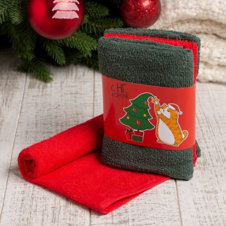 Set of terry towels Ethel "with NG" 30x30 cm-3pcs, 340g/m2, 100% cotton