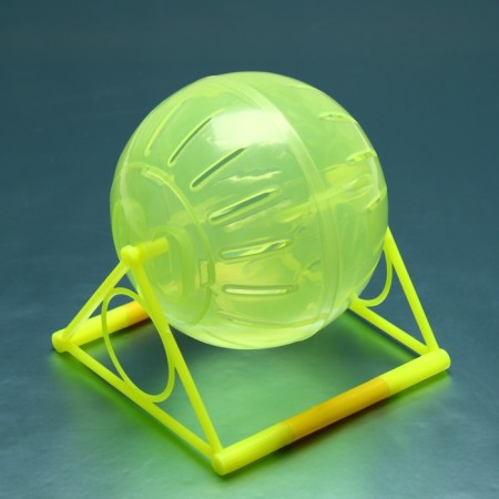 Ball for rodents on a plastic base, 12 cm, mix of flowers