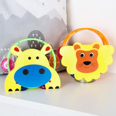 Rattle - tambourine "little animals", species mix, crush me-3