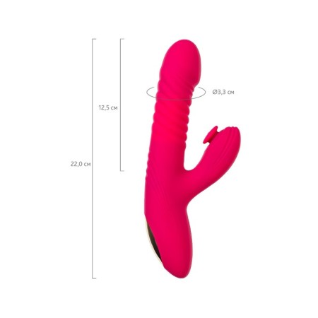 Vibro -roller with the Up & Down Jos Seri function, 22 cm, silicone, pink color-11