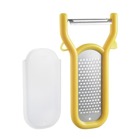 Vegetable cleaning 2 in 1 Smart Solutions Vegard, yellow color, 14 cm-4