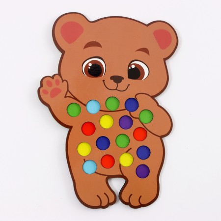 Different sorter "Bear" with pompons and tweezers, 15 x 21 cm-1