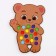 Different sorter "Bear" with pompons and tweezers, 15 x 21 cm