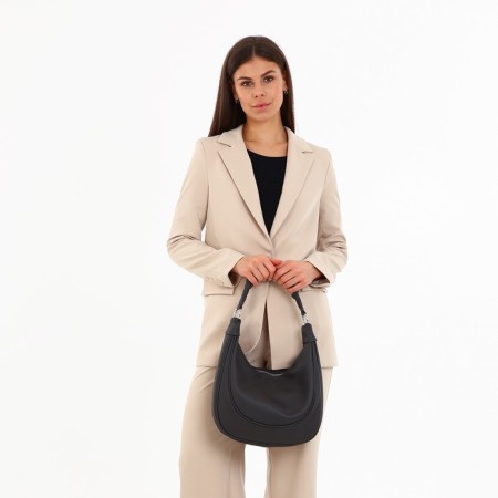 Load bag with zipper, external pocket, long belt, dark gray color-1