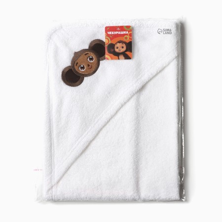 Tainted towel with a corner "Cheburashka" 75*75 cm, cotton 100%-4