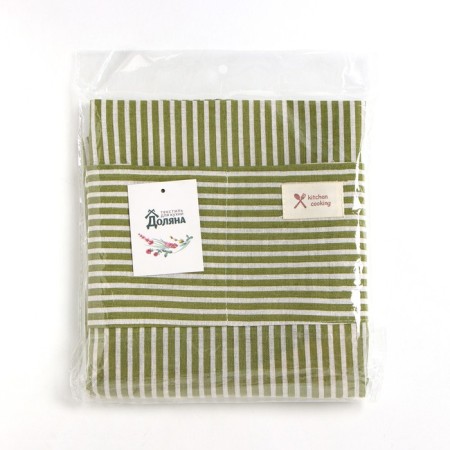 Apron of Dolyana with a pocket, centered green, 70*65 ± 4cm, 100% HL, moward-7