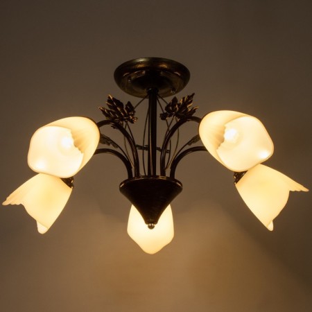 Susana chandelier 5x15W E27 brown/gold 58x58x32cm Bayerlux-2