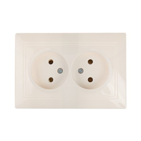 SmartBuy "Venus" socket, 10 A, double, hidden, without salary, ceramics, white-1
