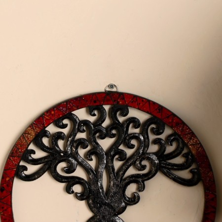 Panel wall "Tree of life" wood, glass 30 cm-1