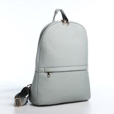 Women's backpack made of artificial leather with lightning, 2 pockets, color light blue