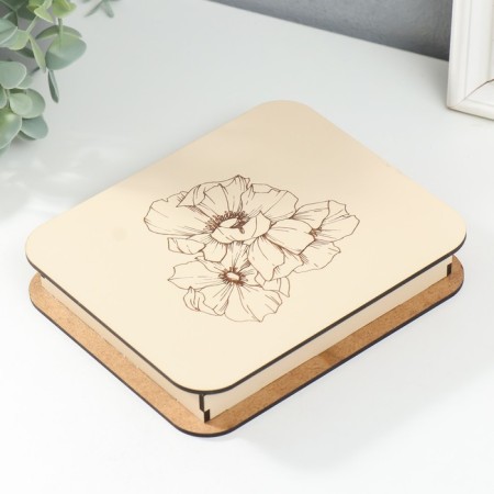 Casket "Flowers" 17x14x3 cm