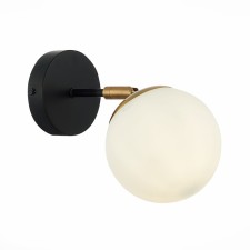 Wall lamp EVOLUCE. Sle220401-01. Forli. 1x60 W, E27, 13x13 cm, black color, brass