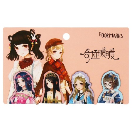 A set of magnetic bookmark for books Calligrata 4 pieces, "anime", mix-2