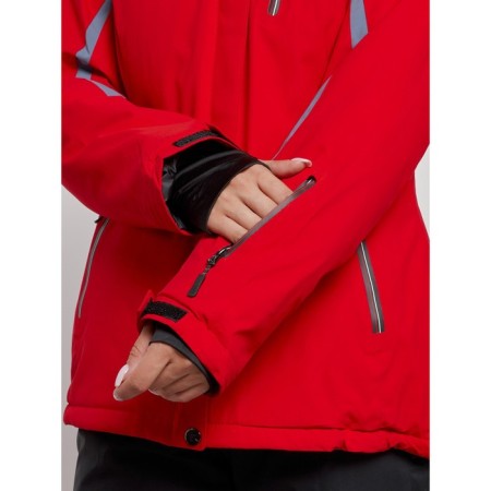 Ski costume female winter, size 42, red color-7