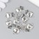 Decor for creativity Metal "Flower with leaves" silver 1.2x2 cm
