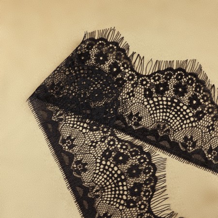 Lace cilia, 90 mm × 9 ± 0.5 m, in Bobin 3 pcs 3 m, black color-1